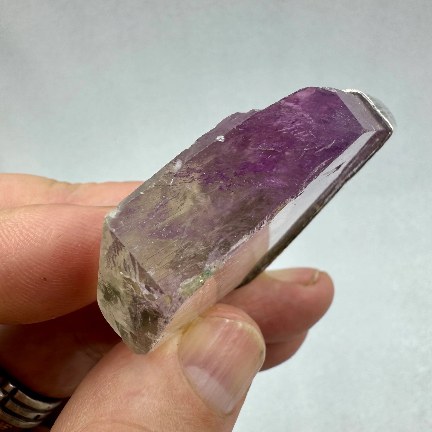 Kunzita colgante plata de ley espodumena - MUNAY MINERALES MALLORCA