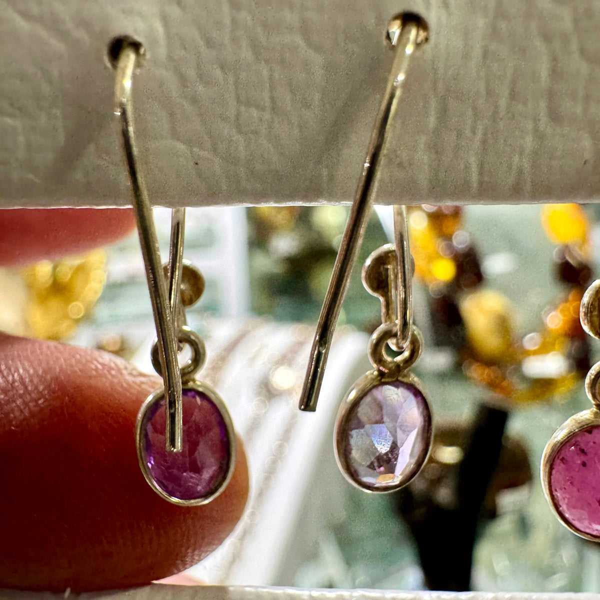 Pendientes de amatista en plata de ley - MUNAY MINERALES MALLORCA