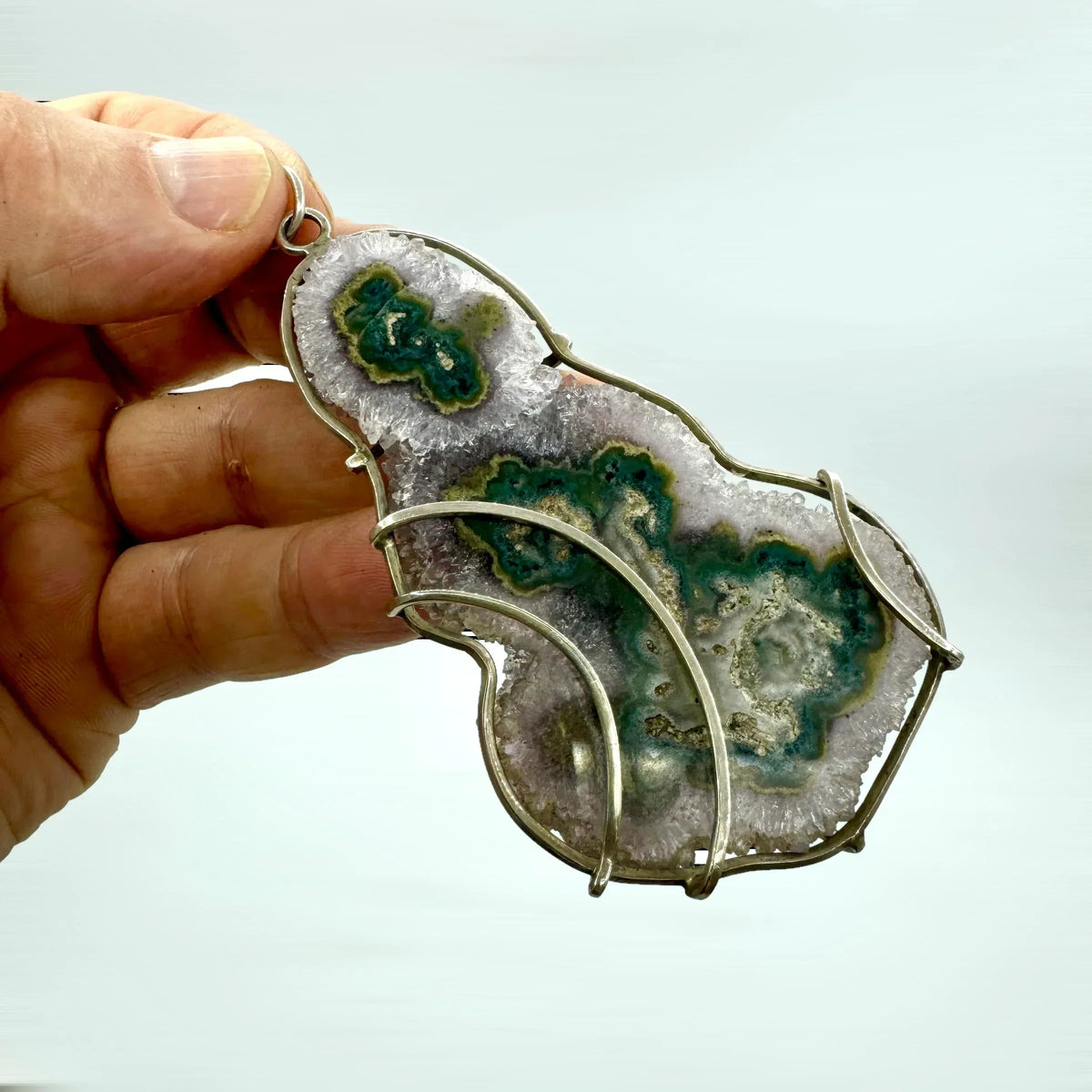 Amatista rodaja colgante en plata de ley - MUNAY MINERALES MALLORCA