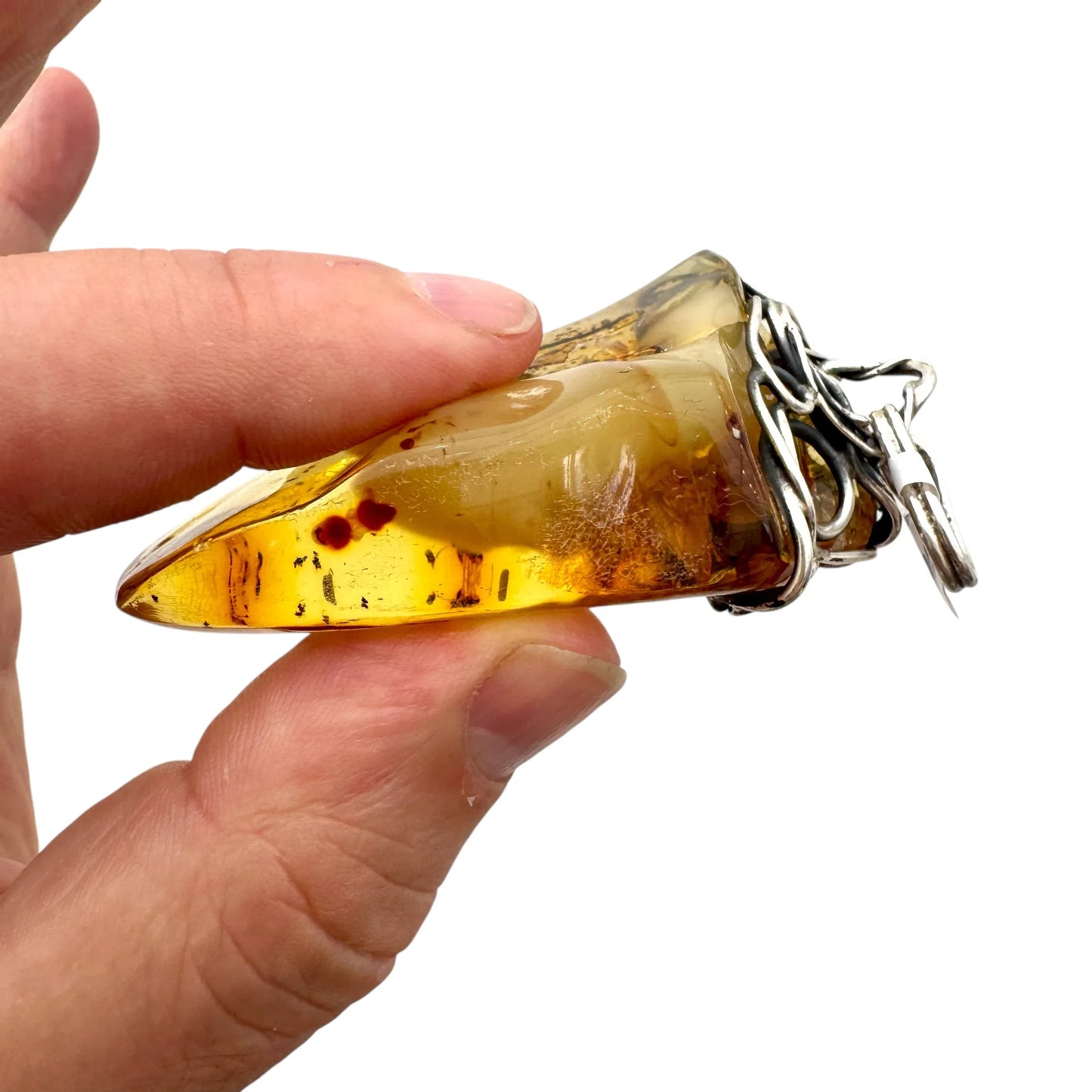 Ámbar báltico colgante de plata de ley - MUNAY MINERALES MALLORCA