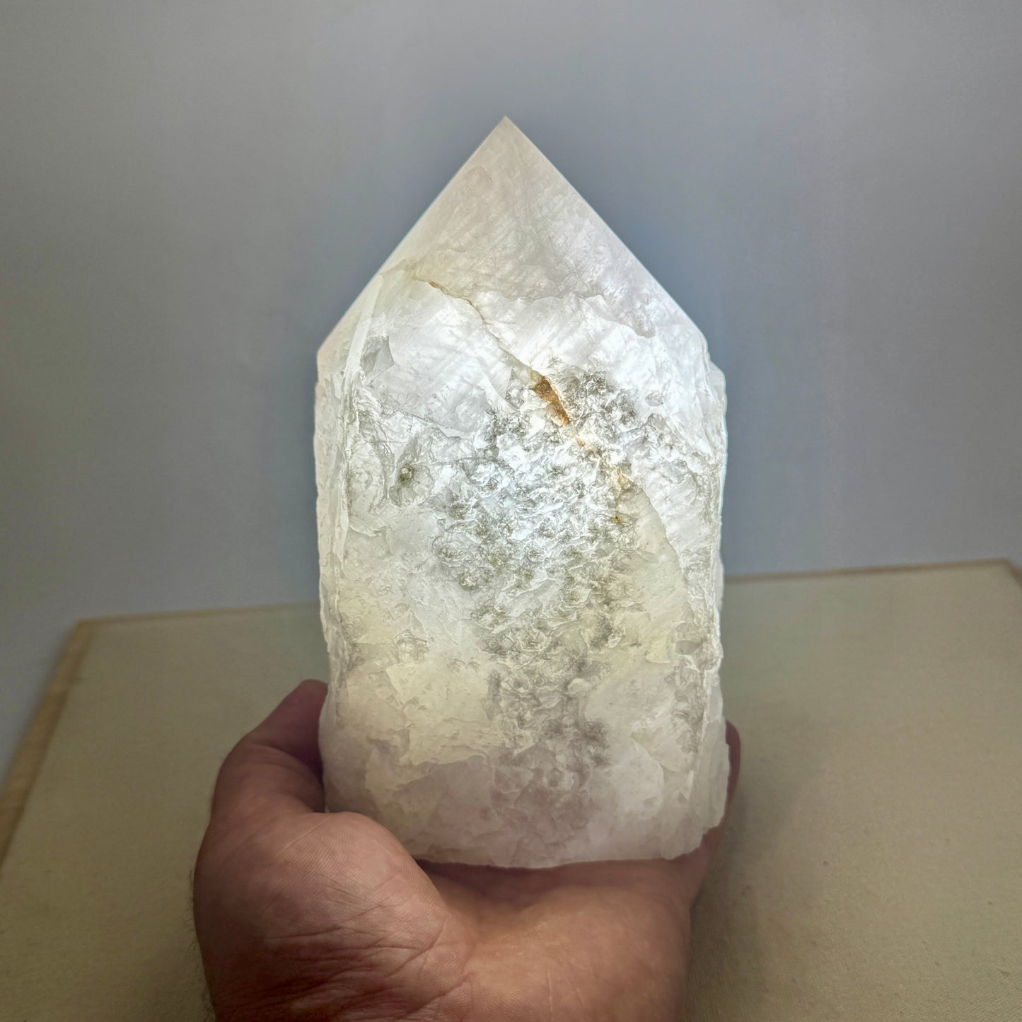 Milky quartz lamp with cable and bulb