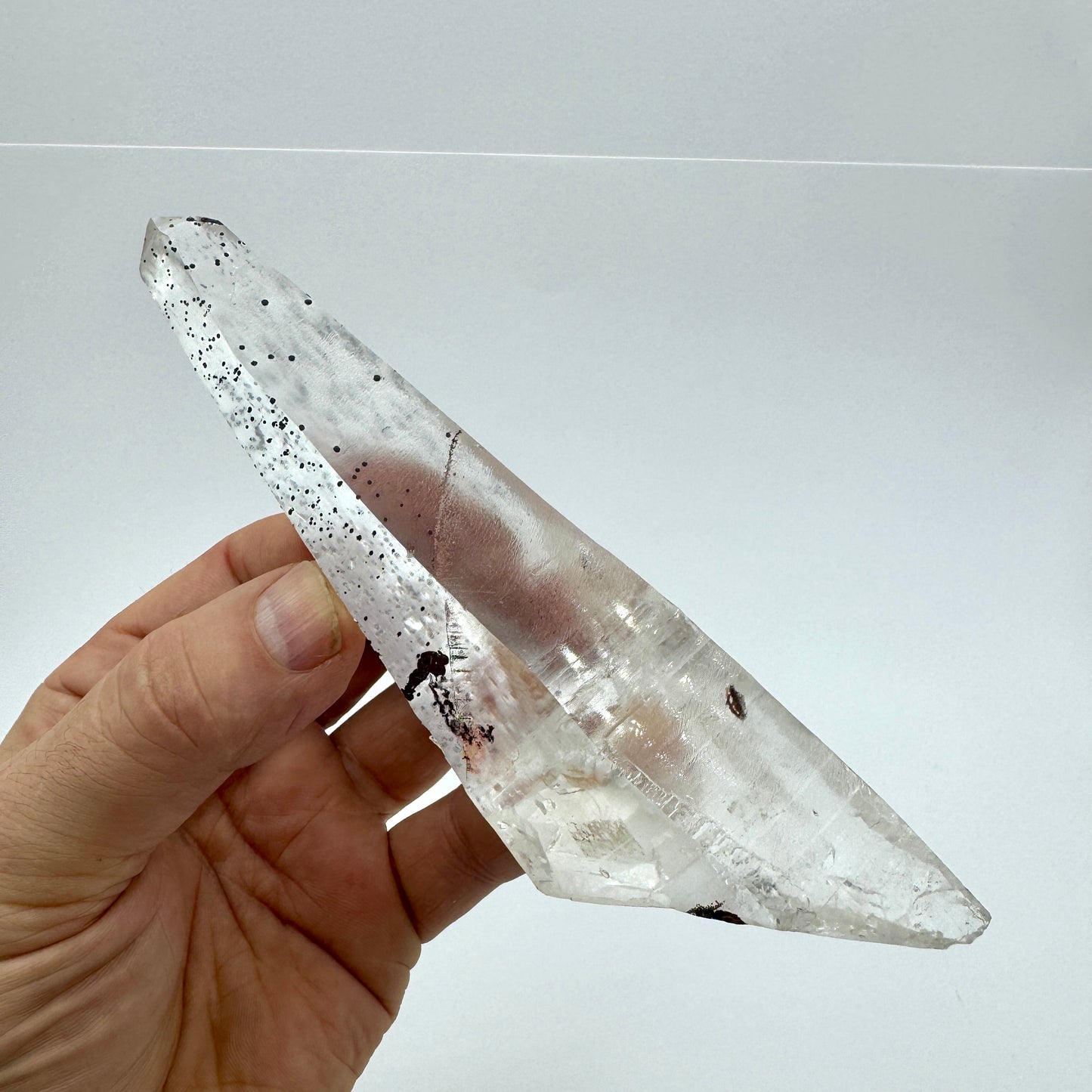 Lemurian Master Quartz with Hematite