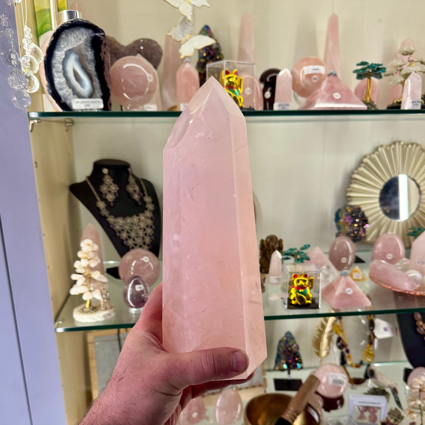 Rose quartz point 3.1 kg. Munay Minerals Mallorca