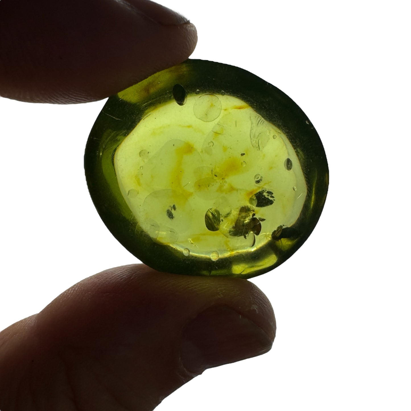 Ámbar verde colombiano cabujón