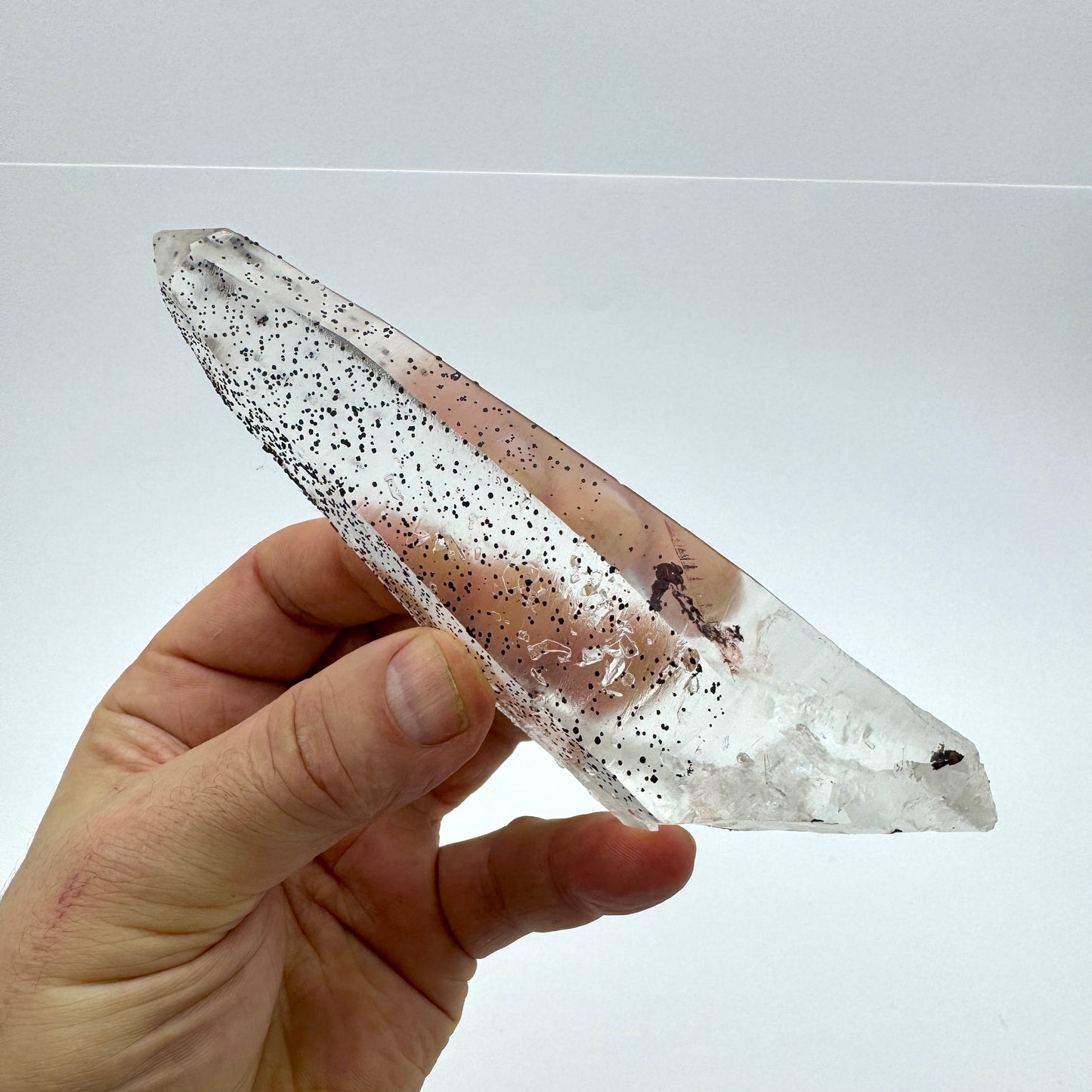 Lemurian Master Quartz with Hematite