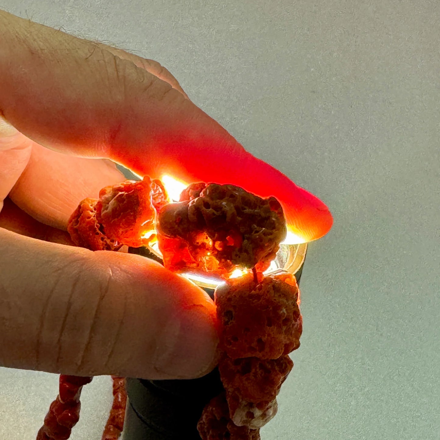 Coral Corinto Corallium Rubrum colgante con plata de ley - MUNAY MINERALES MALLORCA