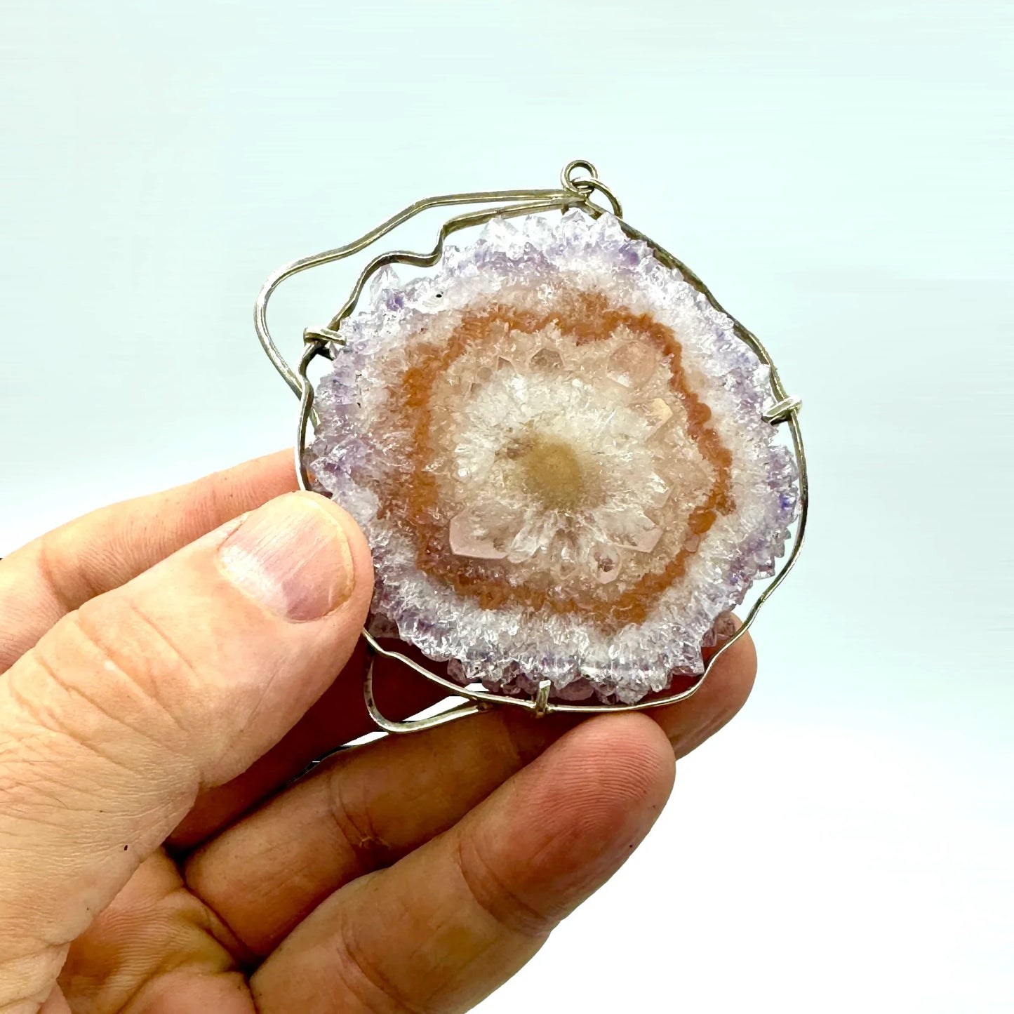 Amatista rodaja colgante en plata de ley - MUNAY MINERALES MALLORCA