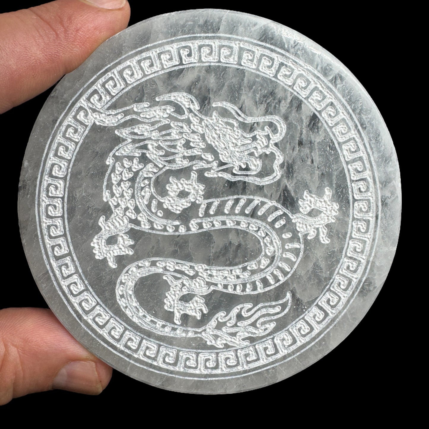 Selenite discs slices sacred geometry and symbols
