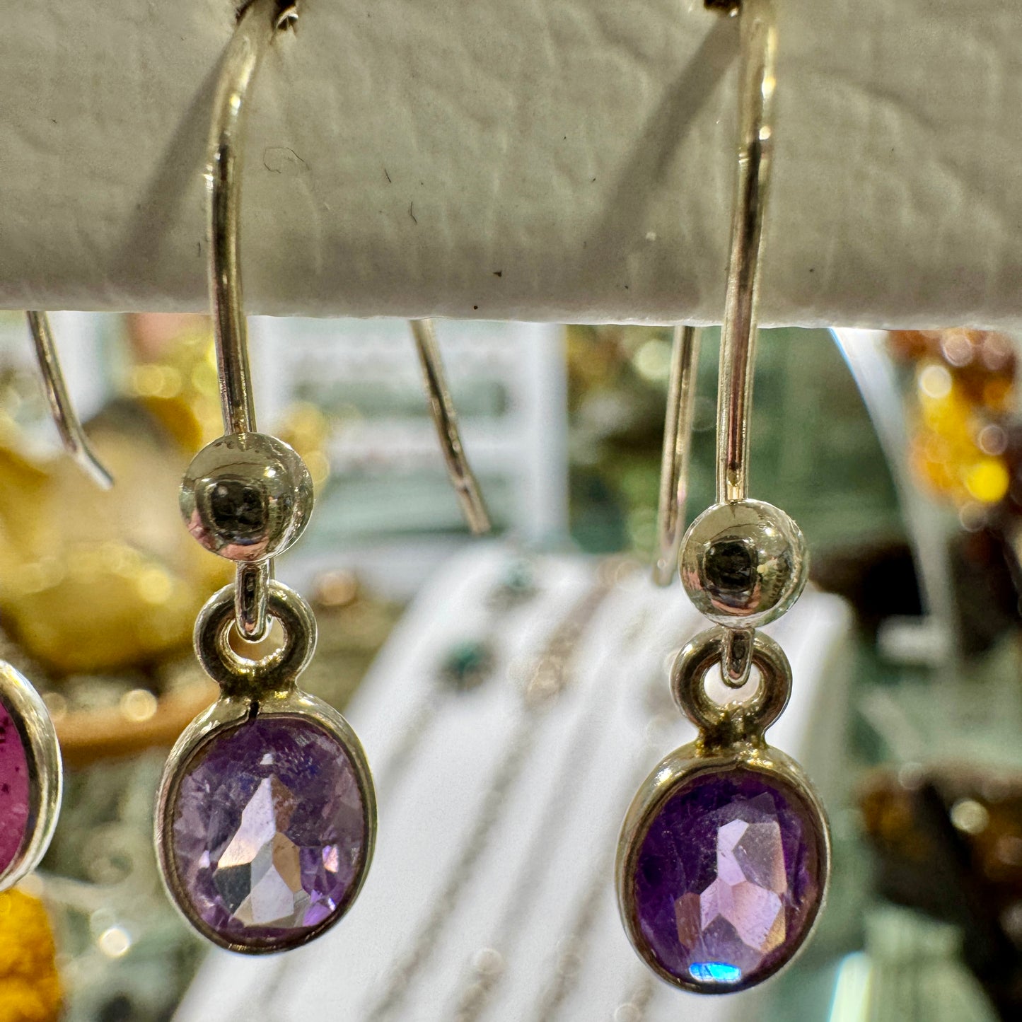 Pendientes de amatista en plata de ley