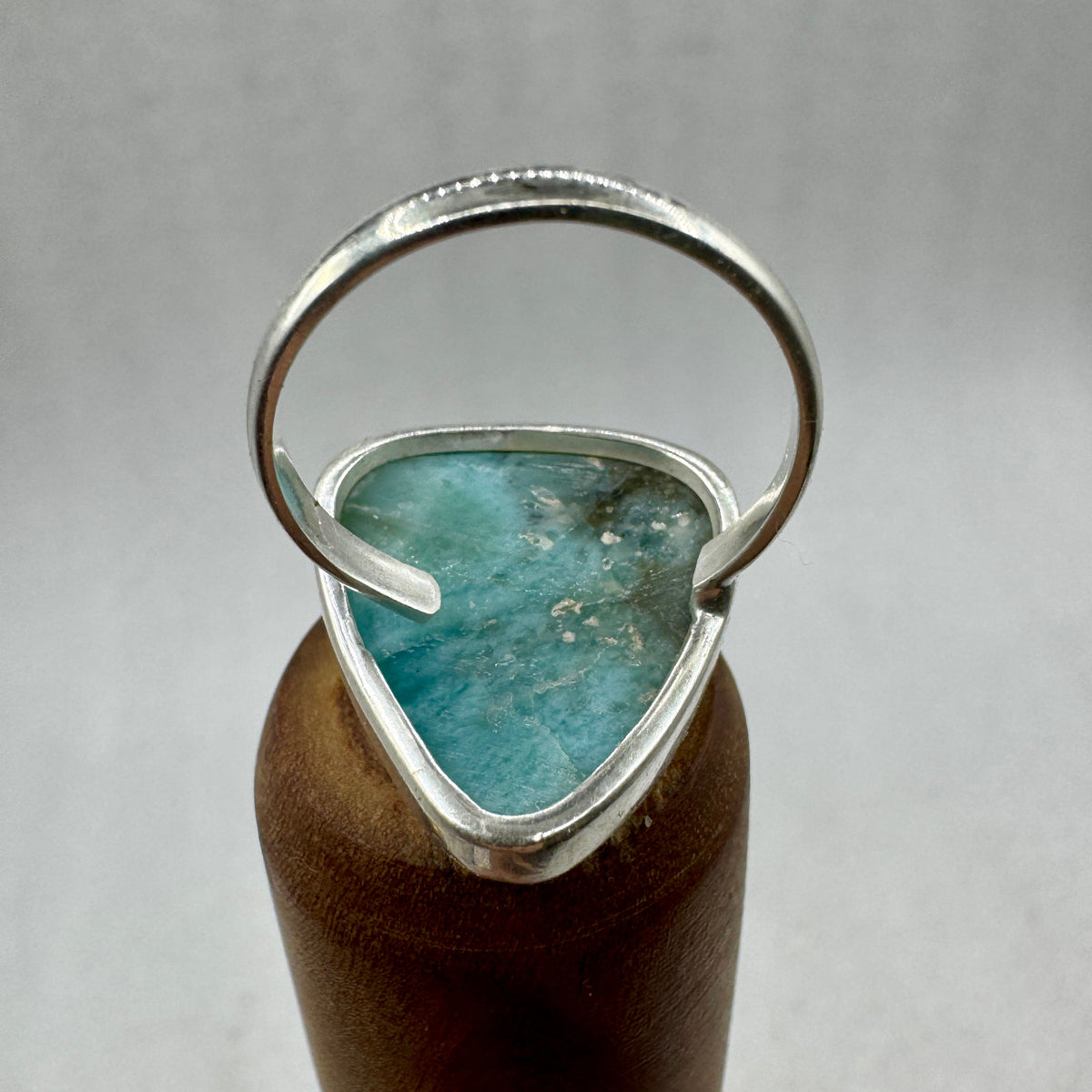Larimar anillo plata ley abierto Munay Minerales Mallorca