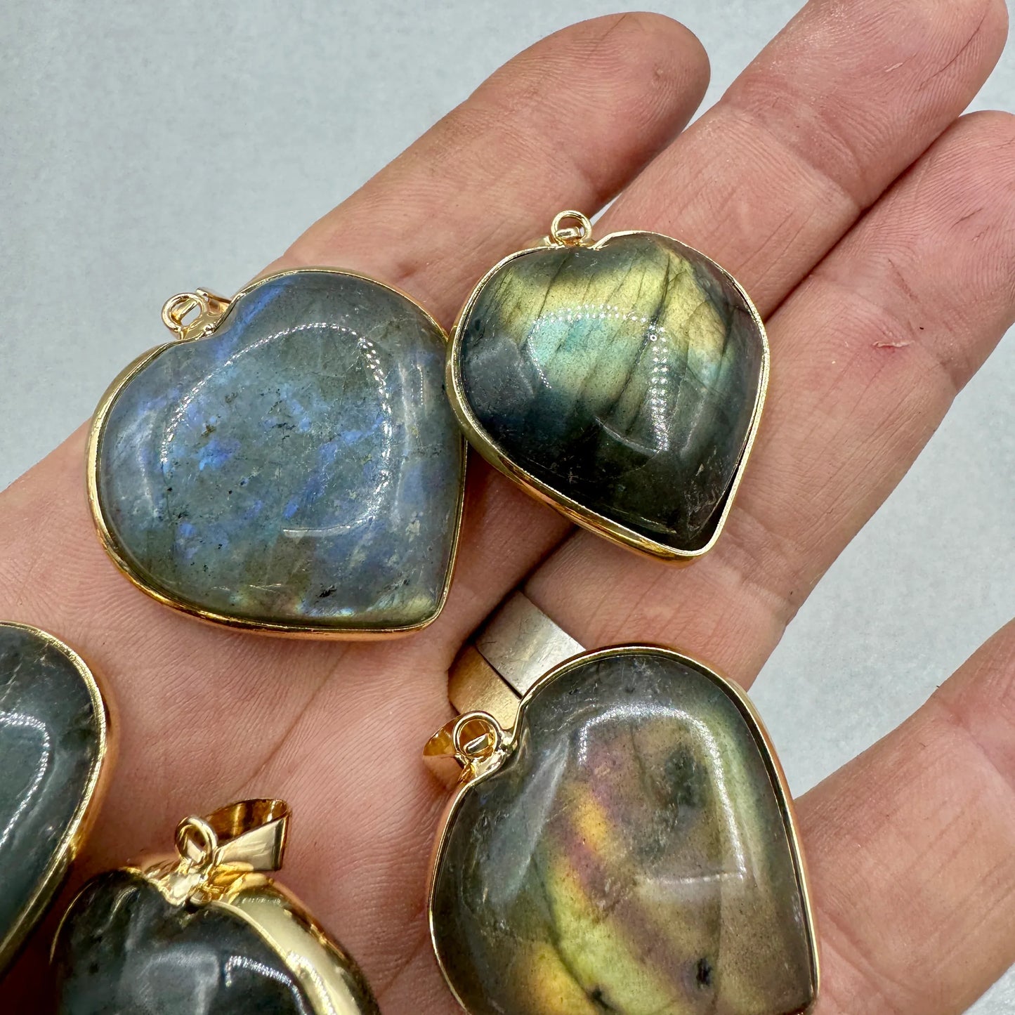 Labradorita colgante corazón - MUNAY MINERALES MALLORCA