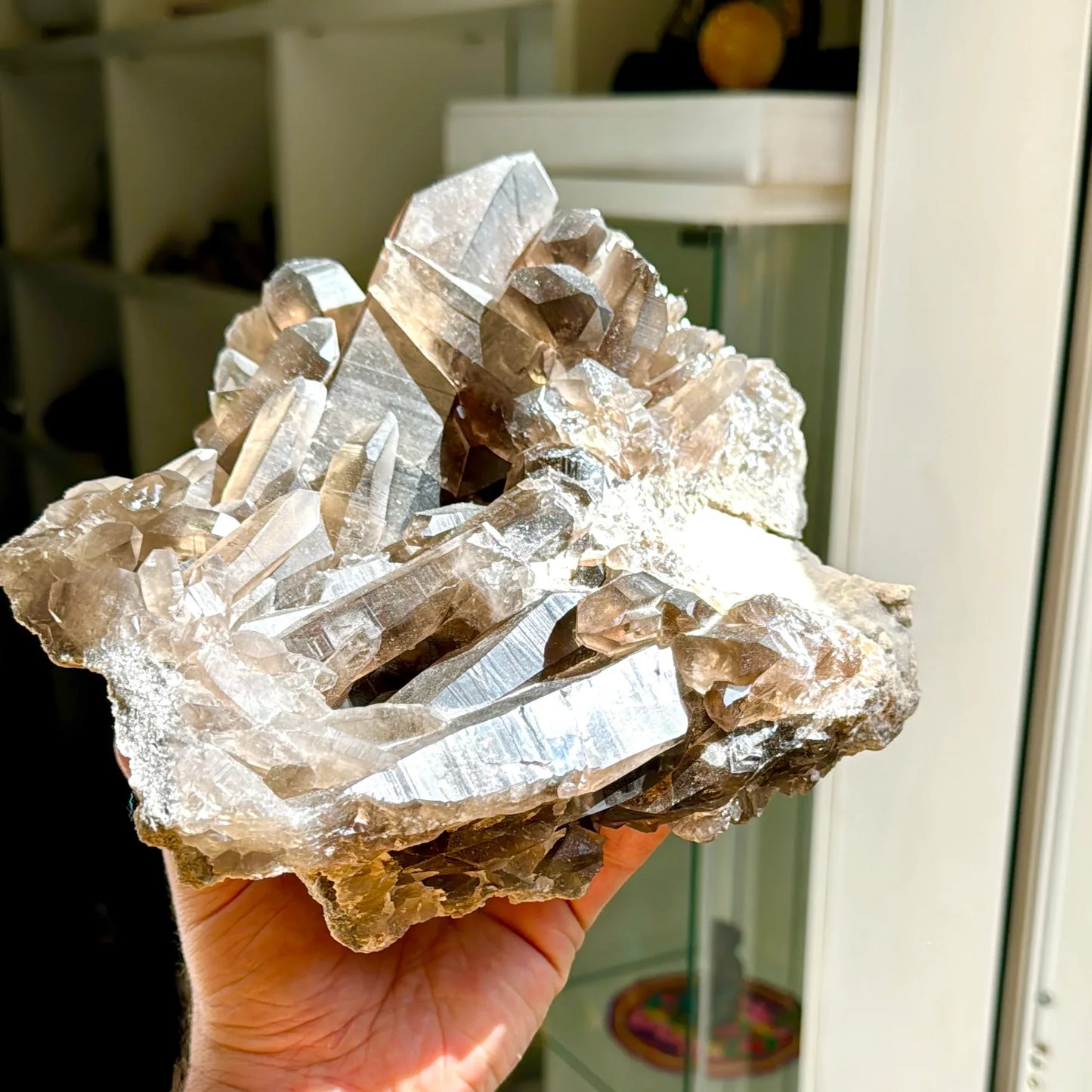 Cuarzo maestro lemuriano ahumado grupo - MUNAY MINERALES MALLORCA