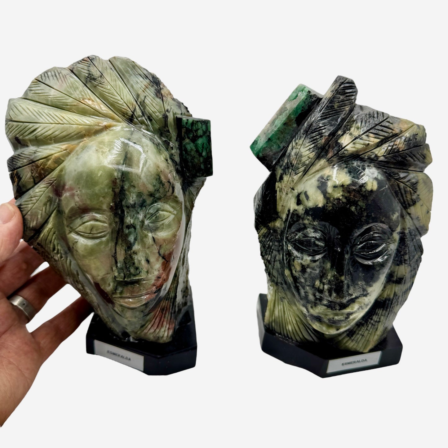Esmeraldas par de figuras indígenas