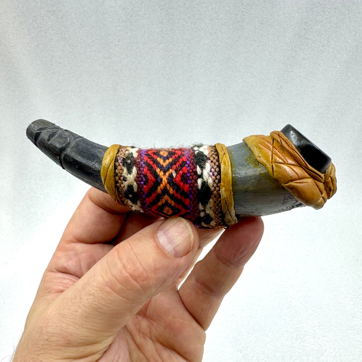 Pipa ceremonial cuerno de búfalo