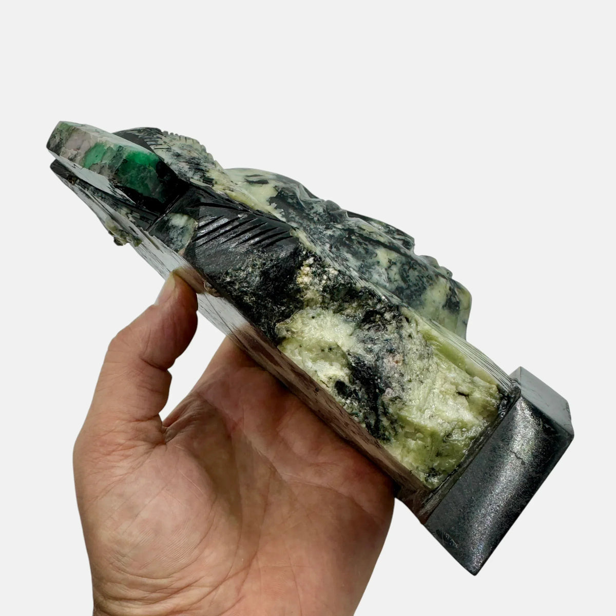 Esmeraldas par de figuras indígenas - MUNAY MINERALES MALLORCA