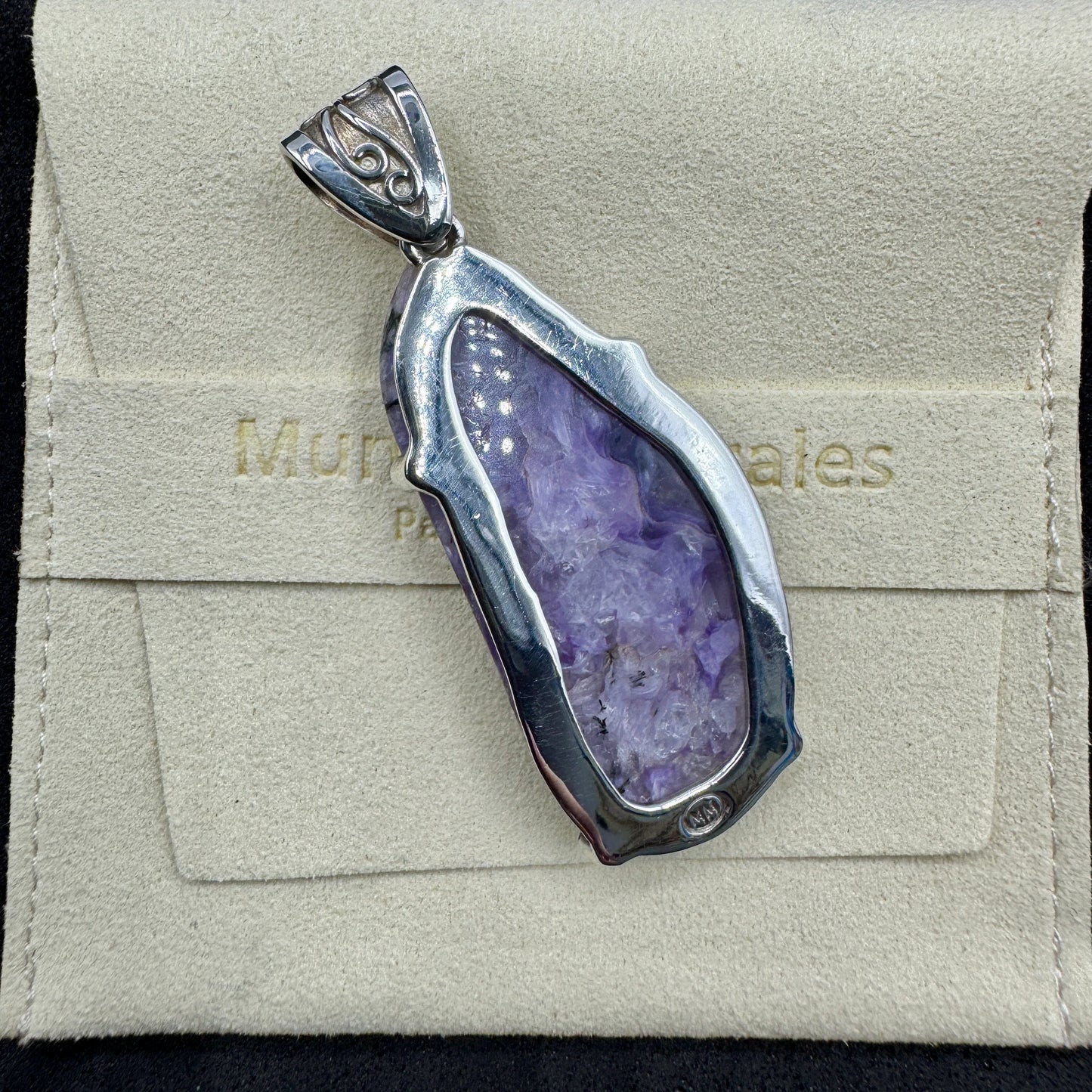 Charoita colgante plata de ley - MUNAY MINERALES MALLORCA