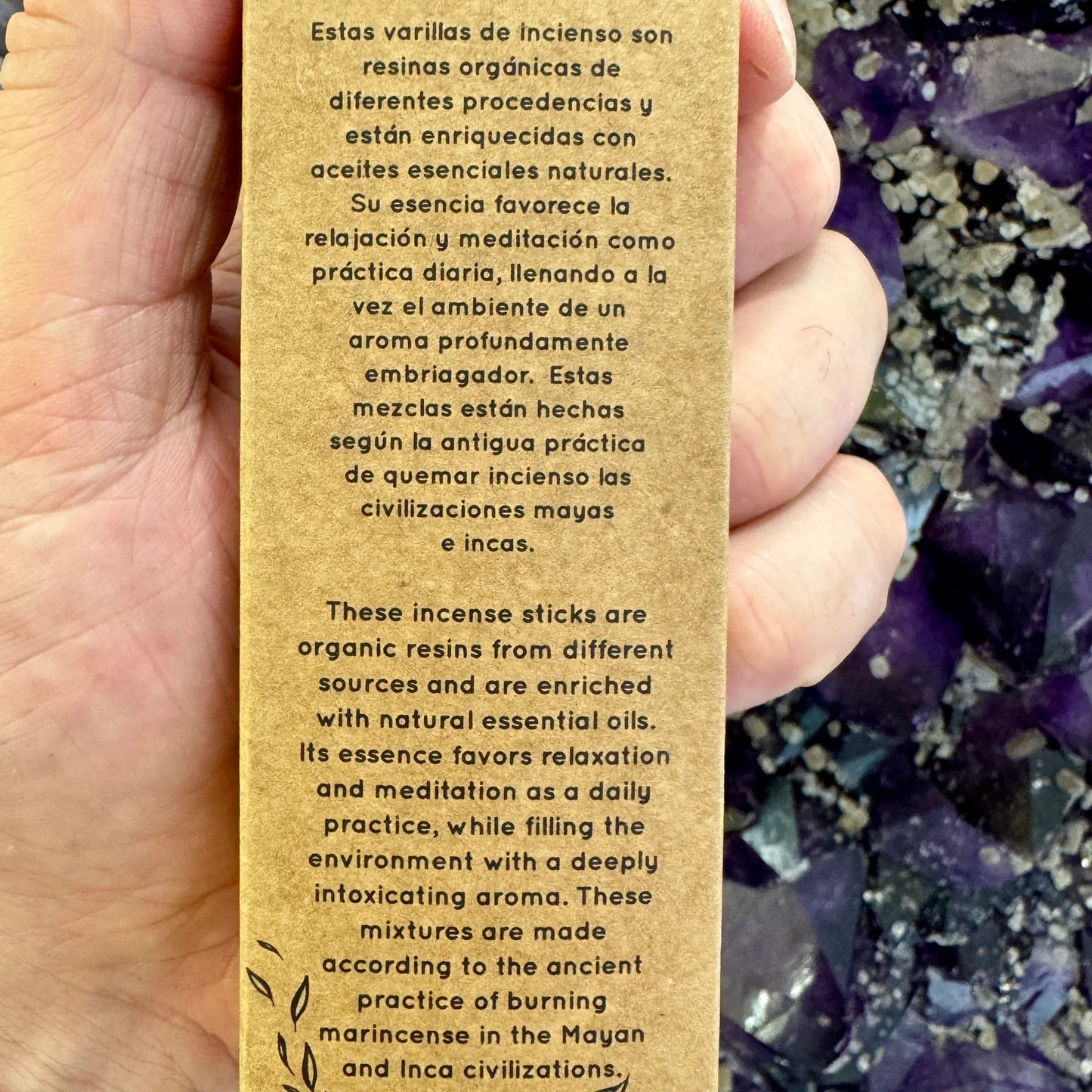 Incienso orgánico de lavanda 25 g. - MUNAY MINERALES MALLORCA