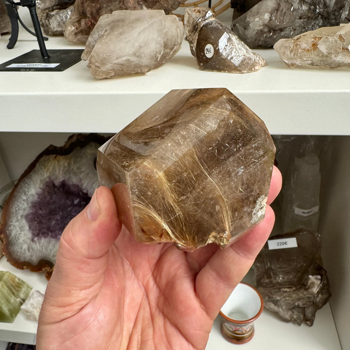 Citrino rutilado natural pulido - MUNAY MINERALES MALLORCA