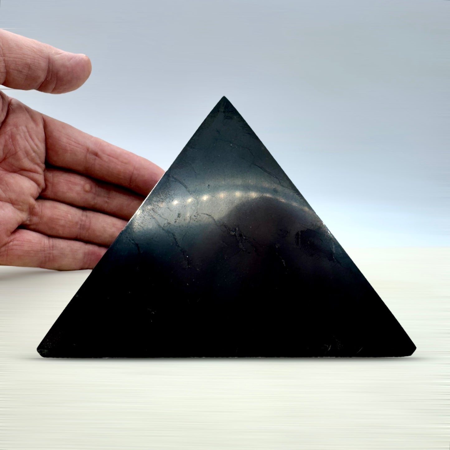 Shungite pyramid 13 cm. polished Shungite Shunguite