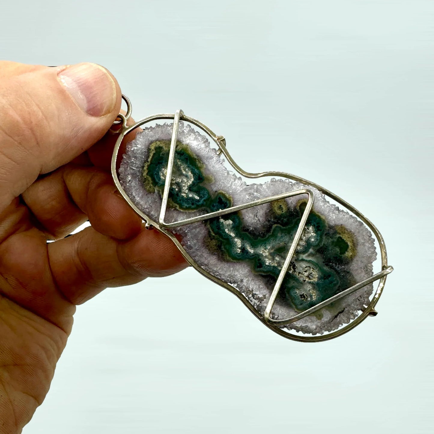 Amatista rodaja colgante en plata de ley - MUNAY MINERALES MALLORCA