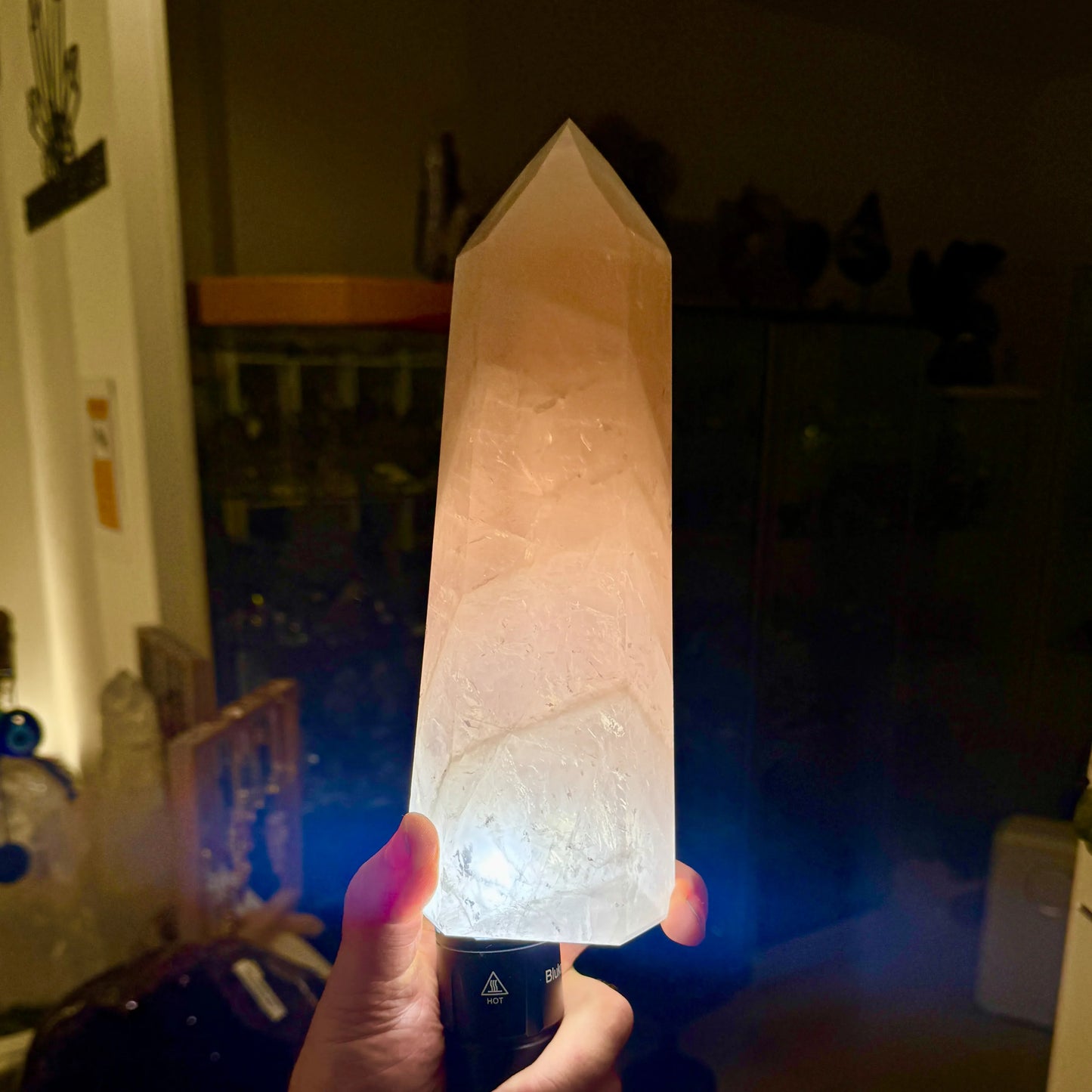 Cuarzo rosa punta generadora 2,1 kg. - Munay Minerales Mallorca - MUNAY MINERALES MALLORCA