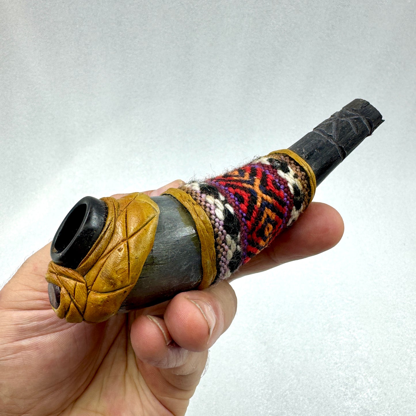 Pipa ceremonial cuerno de búfalo