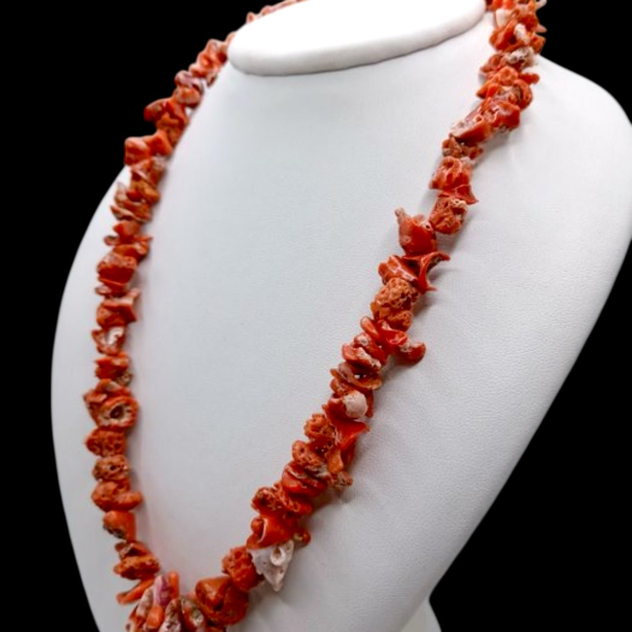 Coral Corinto Corallium Rubrum colgante con plata de ley