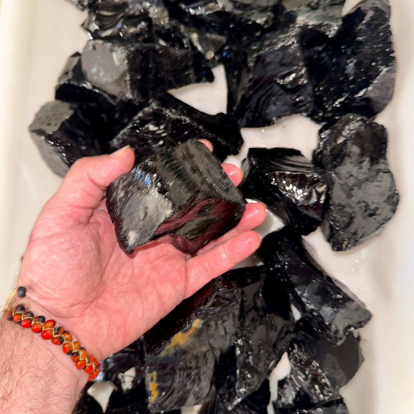 Obsidiana negra de México