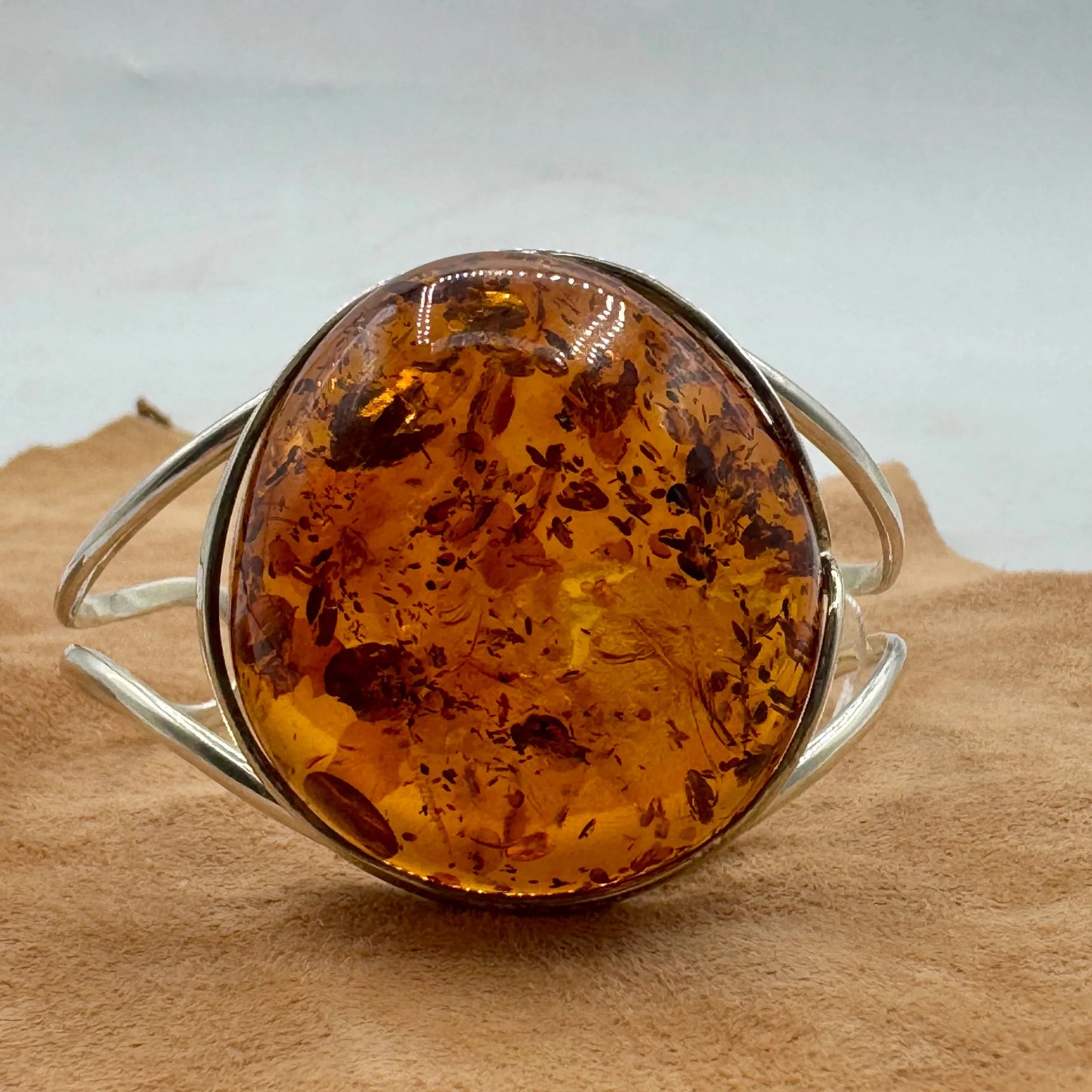 Ámbar báltico pulsera en plata de ley - MUNAY MINERALES MALLORCA