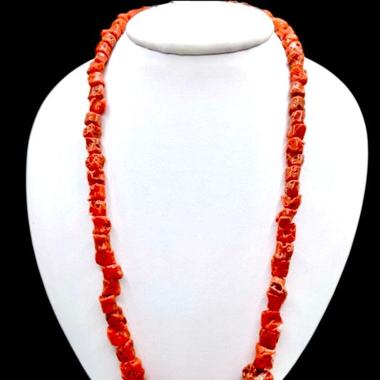 Coral Corinto Corallium Rubrum colgante con plata de ley