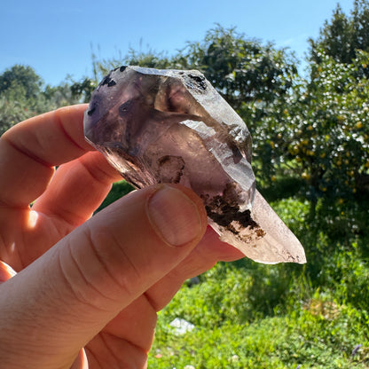 Cetro de amatista con hematita