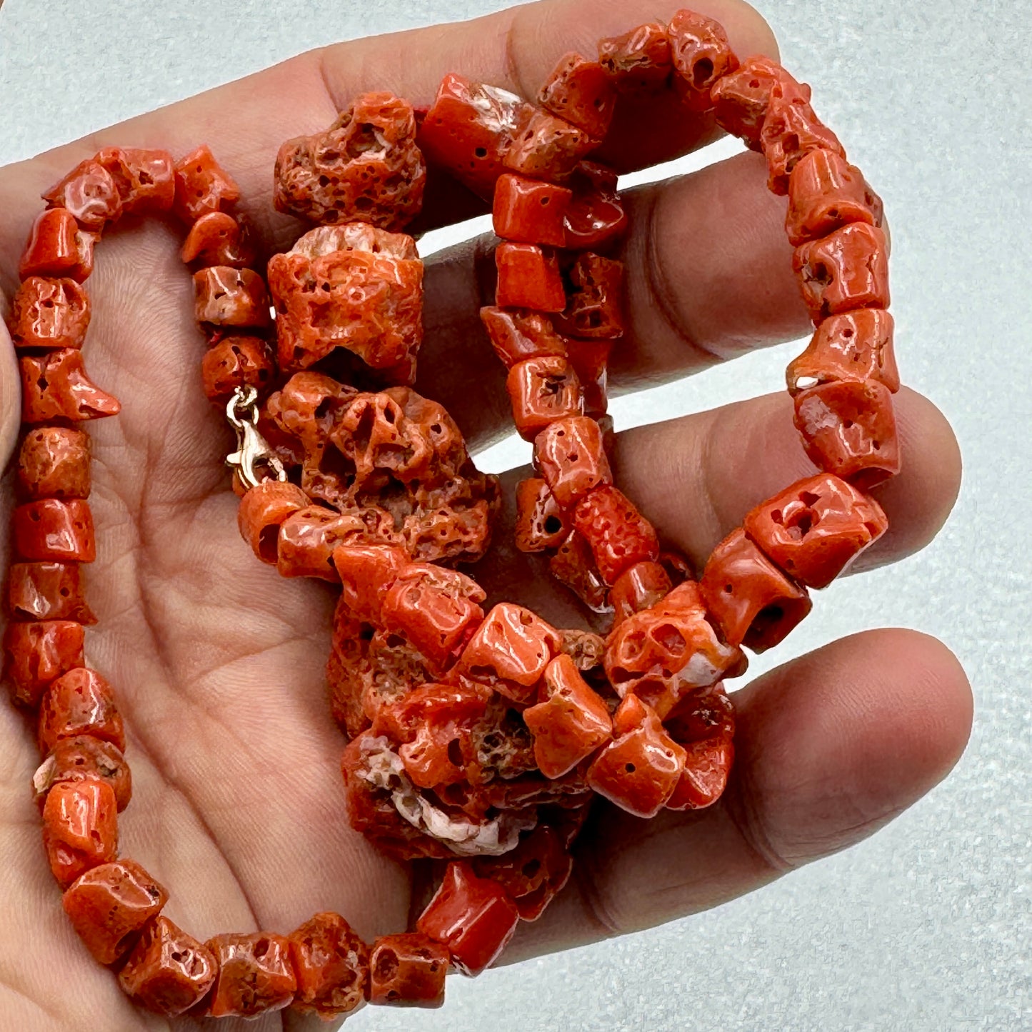 Coral Corinto Corallium Rubrum colgante con plata de ley