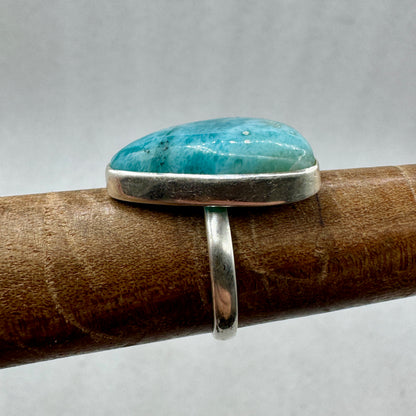 Larimar anillo plata ley abierto