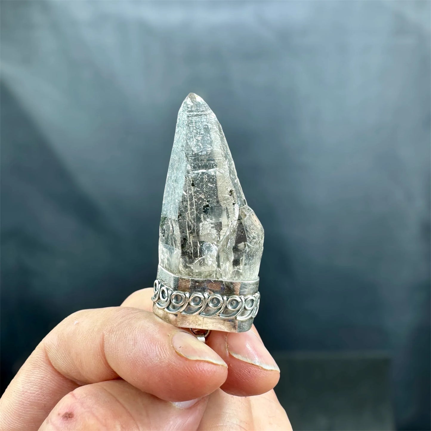 Colgante de cuarzo himalaya plata de ley - Munay Minerales Palma de Mallorca Spain 