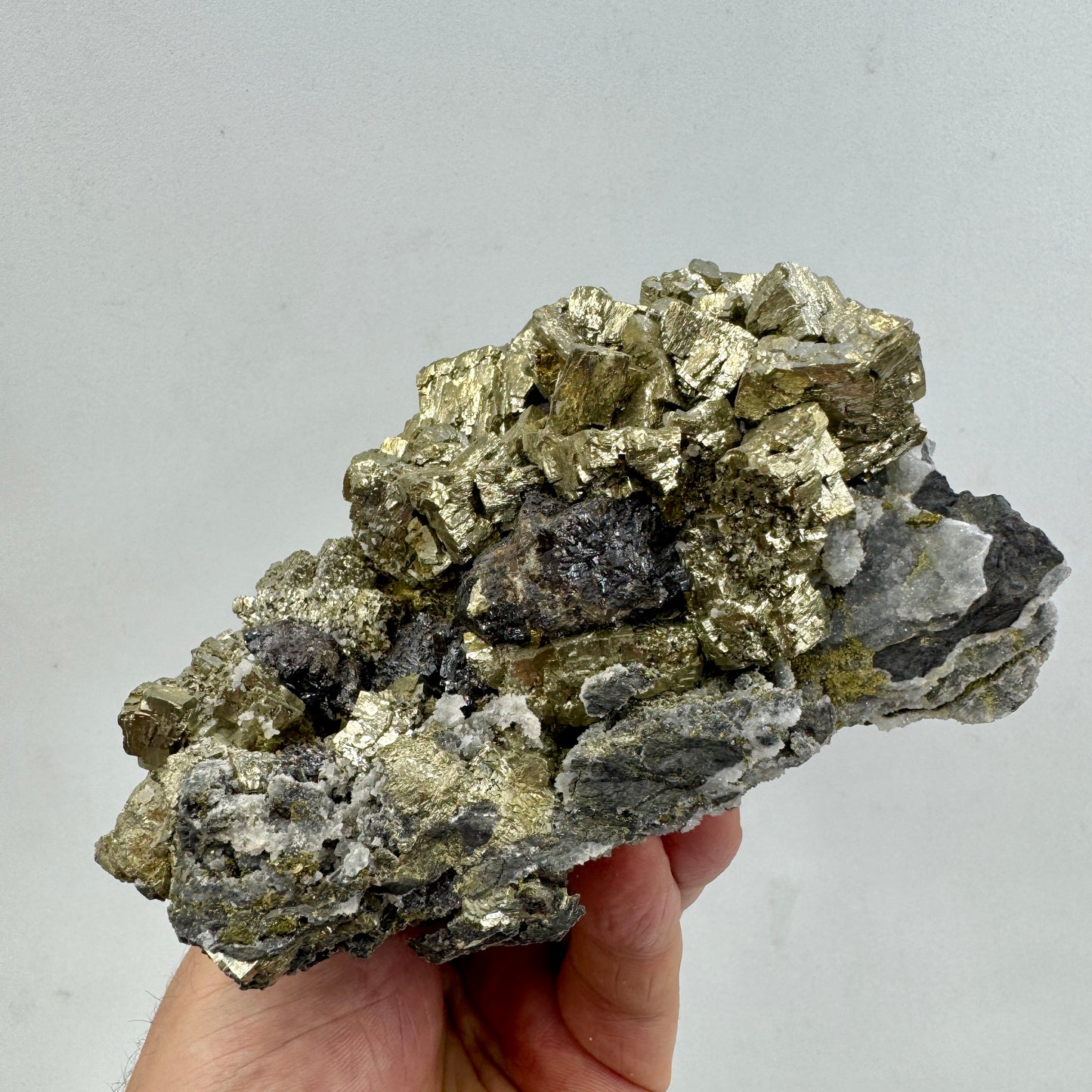 Pirita Marcasita Calcopirita cuarzo y galena Marruecos