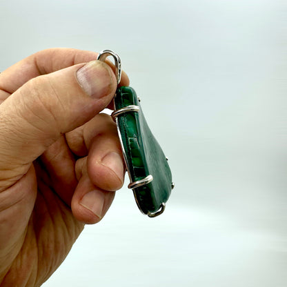 Malachite pendant sterling silver