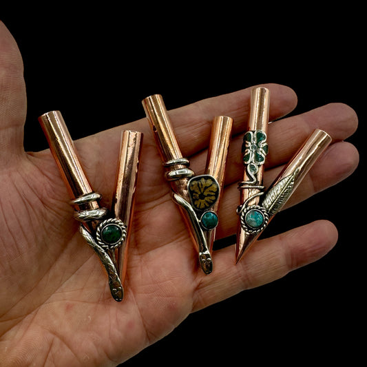Kuripé de cobre para rapé ceremonial