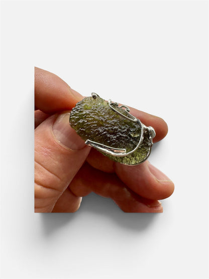 Moldavita tectita impactita colgante plata de ley Munay Minerales Mallorca