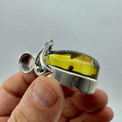 Baltic amber pendant in sterling silver