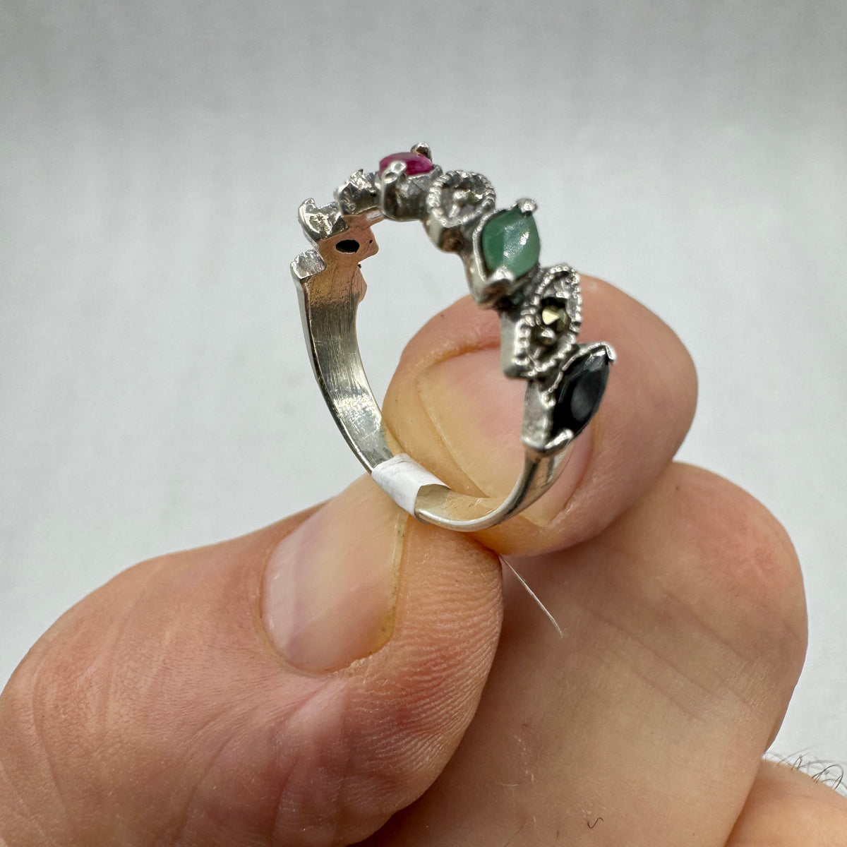 Anillo Esmeralda Rubí Espinela Pirita Plata de ley Munay Minerales Mallorca