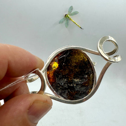 Baltic amber bracelet in sterling silver