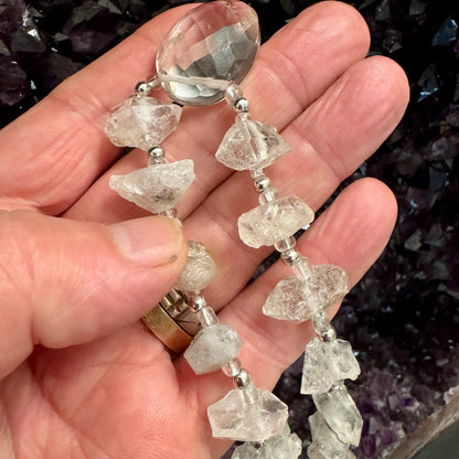 Colgante Cuarzos diamante Herkimer en plata de ley - MUNAY MINERALES MALLORCA