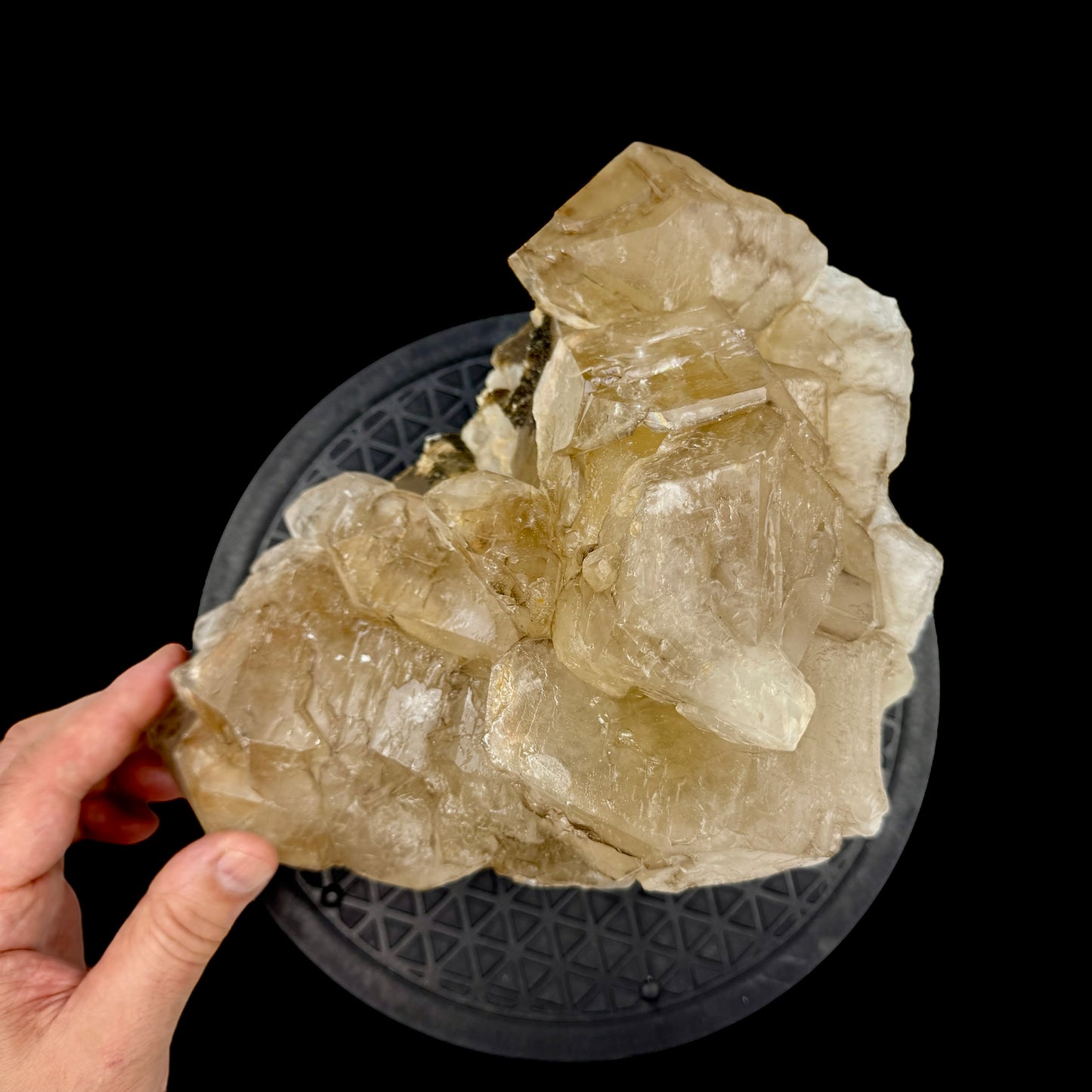 Citrino elestial cluster Citrine natural 4,8 kg. con turmalina negra