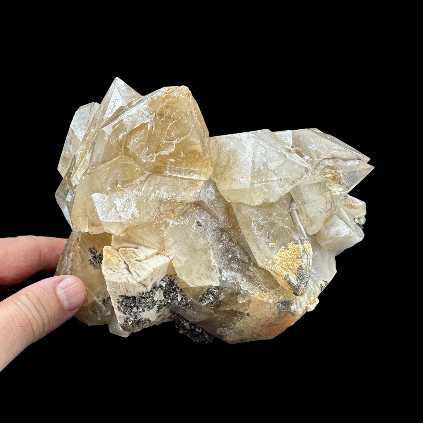 Citrino elestial cluster Citrine natural 4,8 kg. con turmalina negra