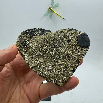 Corazón de shungita con pirita