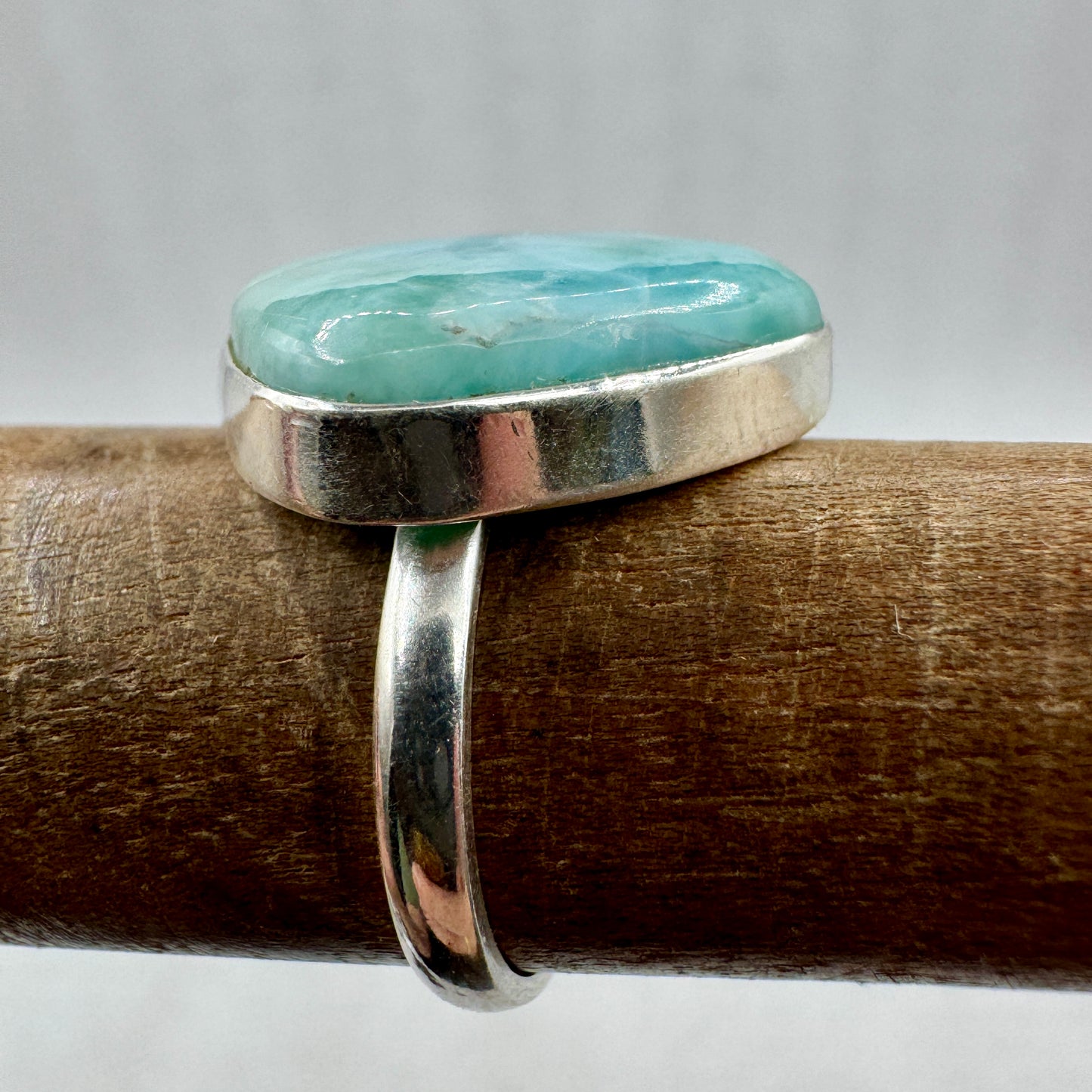 Larimar anillo plata ley abierto