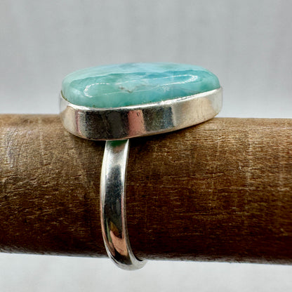 Larimar anillo plata ley abierto