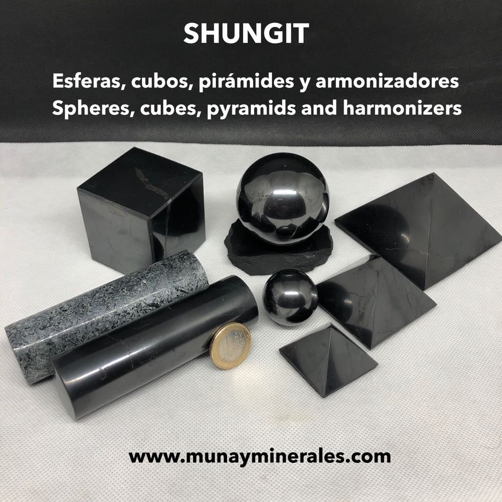 PIRÁMIDE SHUNGIT 12x8 cm. PULIDA SHUNGITA PROTECCIÓN CONTRA EMF