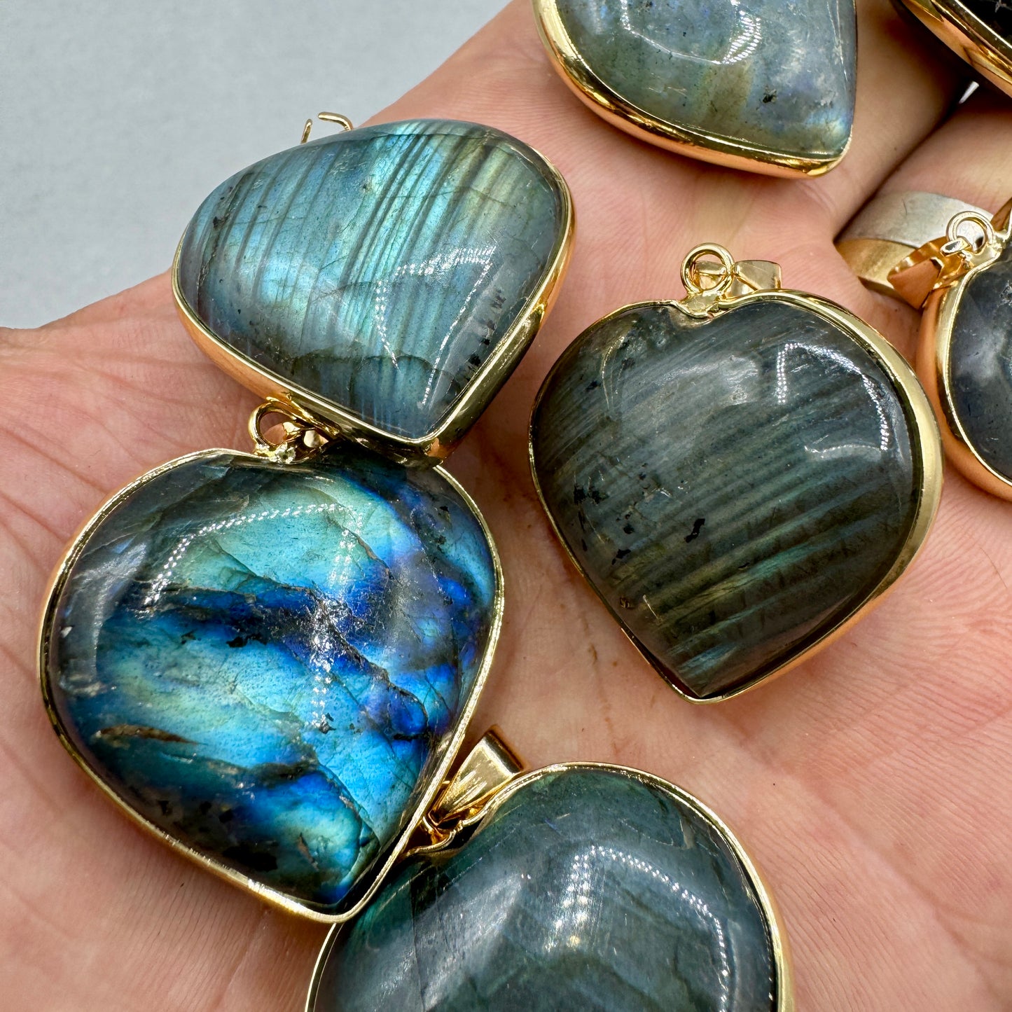 Labradorita colgante corazón