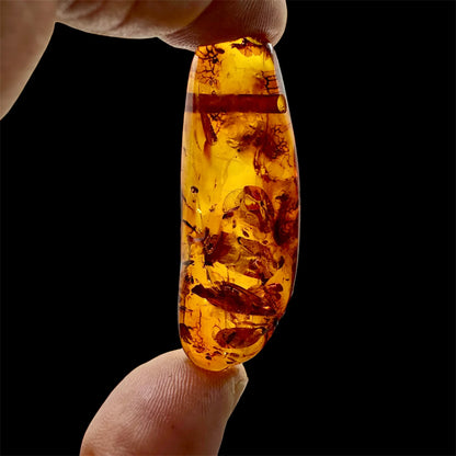 Colgantes de ambar báltico en cordón de piel - MUNAY MINERALES MALLORCA